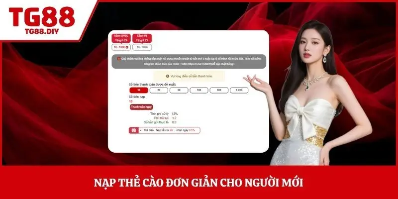 Nạp thẻ cào đơn giản cho người mới